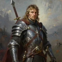 a realistic fantasy portrait painting of a male warrior, ultra detailed, art by ralph horsley, swanland, sabbas