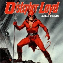 Christopher Lloyd as Satan in retro science fiction cover by Kelly Freas (1965)
