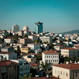 a beatiful landscape of cyberpunk taksim square