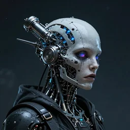 a fine portrait of a  psycho cyborg punk, distopic  cosmic art, cry engine, 16K