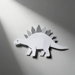 stegosaurus made out of paper, brand logo, clean design, minimalist, svg