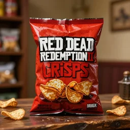 A bag of Crisps in a counter in Red Dead Redemption 2