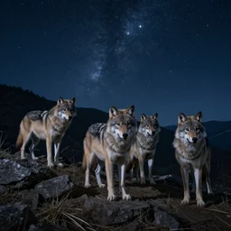 wolfs in a star night, by daniele caruso, yuri del duca, benediktus budi, sam mayle