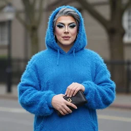 blue nun, clutch yo - yo, transgender, photorealistic