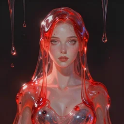 woman made of red slime, cartoon, transparent, behance hd artstation by jesper ejsing by rhads, makoto shinkai and lois van baarle, ilya kuvshinov, ossdraws