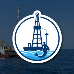 company logo of a mermaid drilling a water well