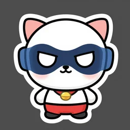 cute miss mascot maskadra maskadra masquerain super hero sticker art, cronobreaker, beeple game icon