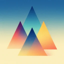 triangles. retro art by jean giraud. gradient