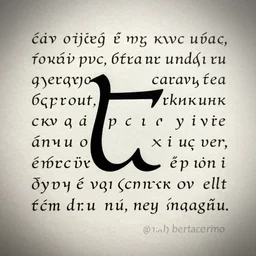 constructed script inspired by lowercase greek writing with an elegant and eerie aesthetic