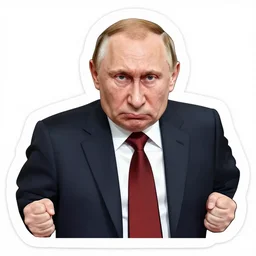 angry Donald Putin in style of sticker
