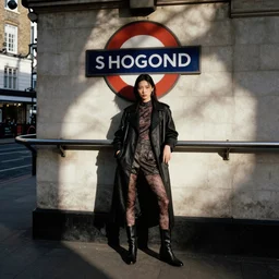 fashion photography of shoreditch high street overground station.