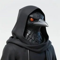 gunpla armored kenku, artistically anthropomorphic black bird head. cloaked hood down, science fiction, portrait by donato giancola and greg rutkowski and wayne barlow. top all time r / imaginarycyberpunk.