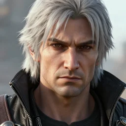 a closeup photorealistic photograph of dante from dmc, bright scene. fine detail. this 4 k hd image is trending on artstation, featured on behance, well - rendered, extra crisp, features intricate detail, epic composition and the style of unreal engine.