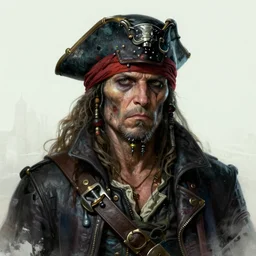 hyper detailed ultra sharp photorealistic portrait of a very old cyberpunk space pirate, somber futurogothic aesthetic, masterpiece, elite, illustration, art by melissa houpert, felix englund, greg rutkowski, organic matte painting, bleak color palette, hard edges, smooth, artstation trending 8 k
