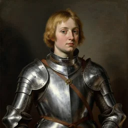 saoirse ronan, with short golden haired, wearing maximilian armour, oil painting by titian, hard focus