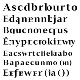 text of all the new letters of a new alphabet, standard, fonts