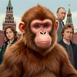 portrait of a monkey putin in kremlin, epic, fantasy, hd shot, digital portrait, beautiful, artstation, comic style, by artgerm, guy denning, jakub rozalski, magali villeneuve and charlie bowater