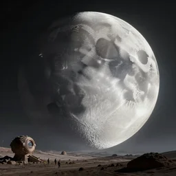 Moon terraformed and inhabited by humans, future, realistic