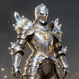 fragan tanguy style, fantasy knight, growing crystals through armor, artstation, digital art, wide shot, sharp focus
