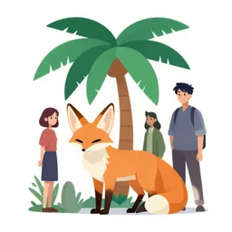 fennec fox, clean cel shaded vector art. shutterstock. behance hd by lois van baarle, artgerm, helen huang, by makoto shinkai and ilya kuvshinov, rossdraws, illustration, foolish palm tree space fool