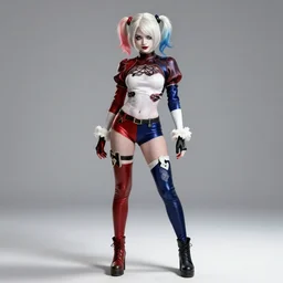 full body portrait of 2B nier automata as harley quinn wearing skintight clothes, trending on artstation, artstationHD, artstationHQ