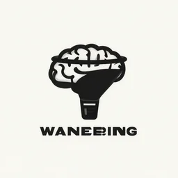 minimalist logo icon for a wandering mind, one person, brain funnel, retro psychology, victo ngai, kilian eng, lois van baarle