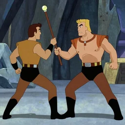 Gowron spanks Worf with a glory stick