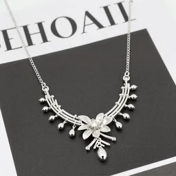 the most beautiful silver necklace ever designed. product image for magazine. high quality.