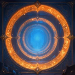 blue and orange portal, deep focus, d & d, fantasy, intricate, elegant, highly detailed, digital painting, artstation, concept art, matte, sharp focus, illustration, hearthstone, art by artgerm and greg rutkowski and alphonse mucha