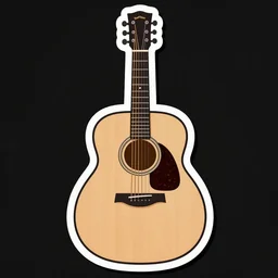 acoustic guitar, sticker illustration