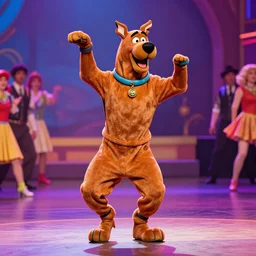 shaggy from scooby doo dancing in stardance, photography