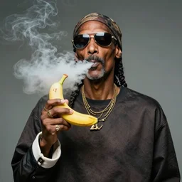 snoop dog inhaling tobacco through a banana
