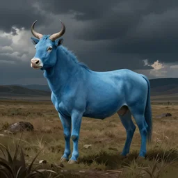 blue dog, stock photo, digital art, smoth illustration, artstation