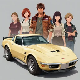 digital illustration of mad max's corvette pursuit special, the last v 8 interceptor by makoto shinkai, ilya kuvshinov, lois van baarle, rossdraws, basquiat
