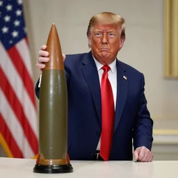 donald trump playing with toy nukes