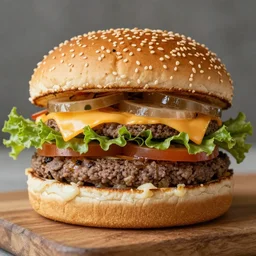 a stock photo of a cheeseburger