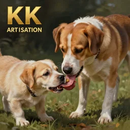 a digital painting of a dog eating another dog, hyperealism, award winning, stunning, trending on art station, highly detailed, cinematic lighting, 8 k, hd
