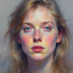 a close up gouache portrait of anne curtis smith, in the style of filip hodas, dreamy aesthetic, misty, highly detailed, octane render, 8 k, unreal engine 5, trending on artstation, vivid colors, beautiful spectral illumination, 8 k, by syd mead and jeremy mann