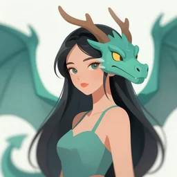 girl a dragon, sharp focus, smooth, digital illustration, by mcbess