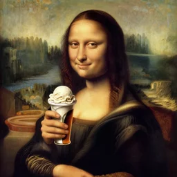 portrait of paul rudd enjoying a pint of ice cream, painted by leonardo de vinci