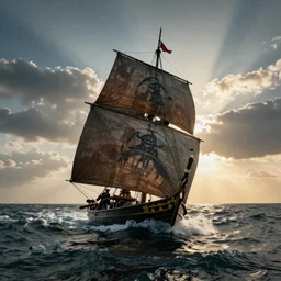arab pirate sailing the seven seas, God rays