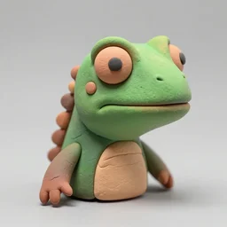 lizard man!!! clay! close detailed sculpted head of lizard man , style: claymation puppet kids clay , by guldies