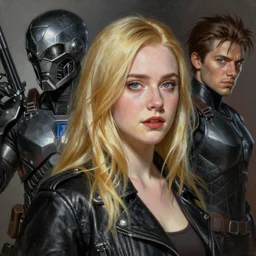 ultra realistic portrait painting of elle fanning in metal gear solid and death stranding, art by frank frazetta, 4 k, ultra realistic, highly detailed, epic lighting