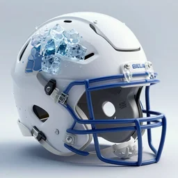 american football helmet filled with ice and stalactites, highly detailed, 3d render, masterpiece, trending on artstation, concept art