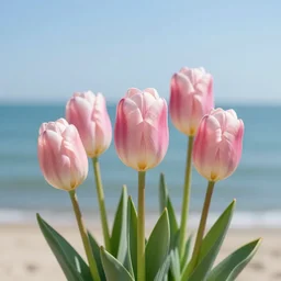 tulips, seaside, first person
