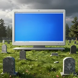 windows xp screensaver with a graveyard