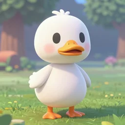 cute white duck, sanrio, animal crossing style, volumetric lighting, rtx, 4 k render, unreal engine 5