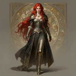 beautiful malenia from elden ring, full body shot, red hair, d & d, fantasy, intricate, elegant, highly detailed, digital painting, artstation, concept art, matte, sharp focus, illustration, hearthstone, art by artgerm and greg rutkowski and alphonse mucha