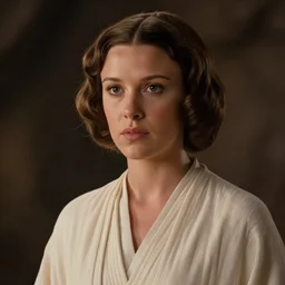 Millie Bobbie Brown as Princess Leia, film still from Star Wars: The Empire Strikes Back