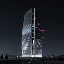 emissary space by arthur haas and bruce pennington and john schoenherr, cinematic matte painting in the style of glitch art, minimal modern pixel sorting, zaha hadid building, photo realism, neon lights, dark moody color palate,